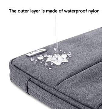 V Voova Laptop Sleeve Carrying Case 13 13.6 Inch for MacBook Air 13 M3/M2/M1 2020-2024, MacBook Pro 13 2016-2024, IPad Pro 12.9, Surface Pro X/9/8/7, Waterproof Slim Computer Cover Bag, Grey