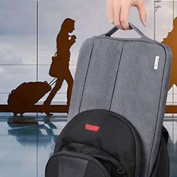 V Voova Laptop Sleeve Carrying Case 13 13.6 Inch for MacBook Air 13 M3/M2/M1 2020-2024, MacBook Pro 13 2016-2024, IPad Pro 12.9, Surface Pro X/9/8/7, Waterproof Slim Computer Cover Bag, Grey