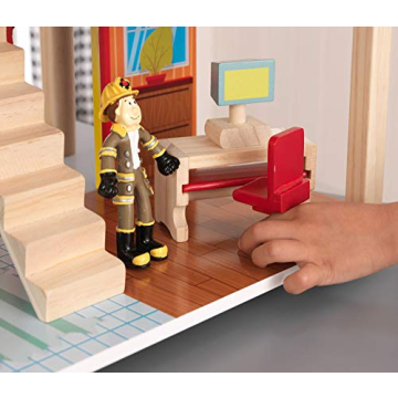 KidKraft Wooden Fire Station Set for Creative Play