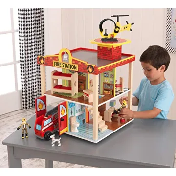 KidKraft Wooden Fire Station Set for Creative Play