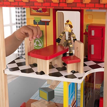 KidKraft Wooden Fire Station Set for Creative Play