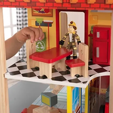 KidKraft Wooden Fire Station Set for Creative Play