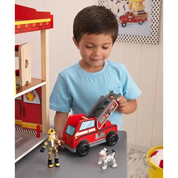 KidKraft Wooden Fire Station Set for Creative Play