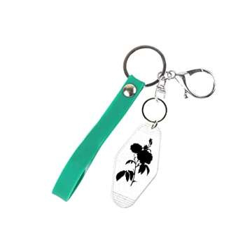 10Pcs Vintage Motel Key Tags Blank Clear Rhombus Retro Hotel Keychain Plastic Key Tags Kit Heat Transfer DIY Keychains