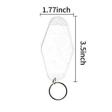 10Pcs Vintage Motel Key Tags Blank Clear Rhombus Retro Hotel Keychain Plastic Key Tags Kit Heat Transfer DIY Keychains