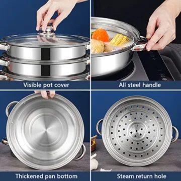 5.0-Quart Stainless Steel Steamer Pot for Healthy Cooking