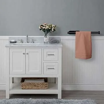 MACAJICHO Wall-Mounted Paper Towel Holder - 13 Inch Black