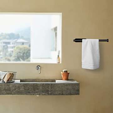 MACAJICHO Wall-Mounted Paper Towel Holder - 13 Inch Black