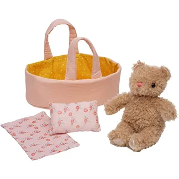 Moppettes Bea Bear Plush Toy & Bassinet For Kids