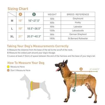 Laisatu Tactical Service Dog Vest - K9 Military Dog Harness with Dual Handles - Outdoor Dog Utility Vest with MOLLE Webbing for Training Walking Camping (M, Tan)