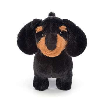 Jellycat Freddie Sausage Dachshund Wiener Dog Stuffed Animal, Small 7 inches - Dogs & Puppies Plush Toy - Classic Children's Gift