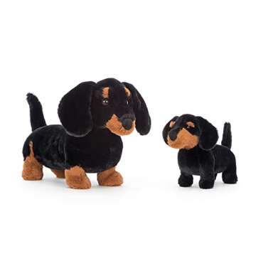 Jellycat Freddie Sausage Dachshund Wiener Dog Stuffed Animal, Small 7 inches - Dogs & Puppies Plush Toy - Classic Children's Gift