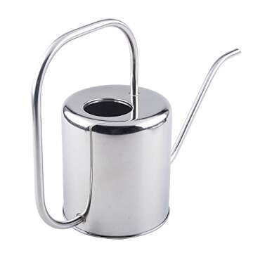 Fasmov 51 Oz Stainless Steel Watering Can Modern Style Watering Pot, Watering Can with Long Spout fo...
