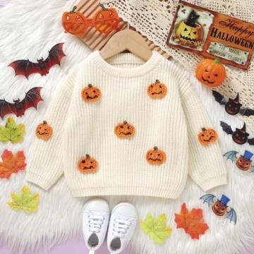 MAYUMMPY Toddler Halloween Sweater - Pumpkin Cozy Knitwear