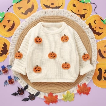 MAYUMMPY Toddler Halloween Sweater - Pumpkin Cozy Knitwear