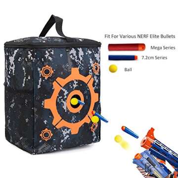 Target Pouch Storage Bag with 20 Darts & Hooks for Nerf