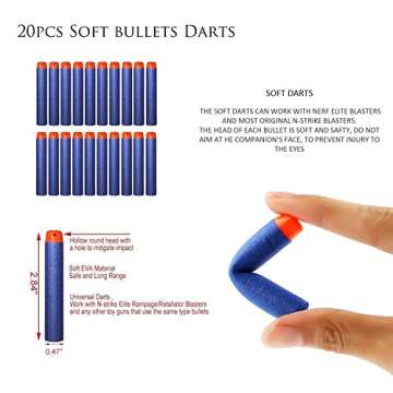 Target Pouch Storage Bag with 20 Darts & Hooks for Nerf