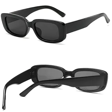 Tskestvy Retro Square Rectangle Sunglasses for All