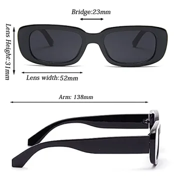 Tskestvy Retro Square Rectangle Sunglasses for All