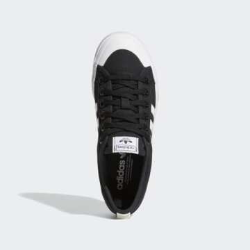 adidas Originals Women's Nizza Platform, Black/White/White, 9