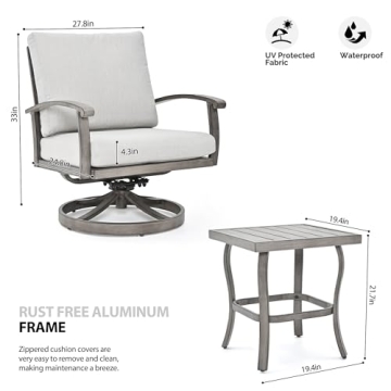 HAPPATIO Aluminum Outdoor Bistro Set - Stylish and Durable