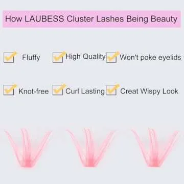 Colored Lash Clusters 40D Pink Individual Lashes D Curl Cluster Lashes Mixed Length Colored Lash Extensions Cluster Eyelash Extensions (Pink 40D-0.07D, 9-16mm)