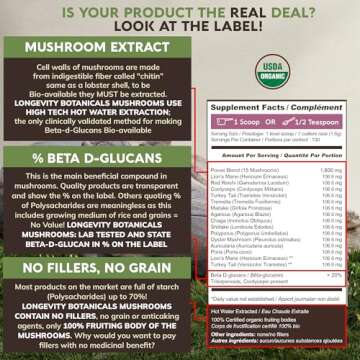 Longevity Botanicals Mushroom Complex for Health & Wellness