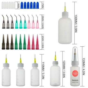 FJNATINH Precision Tip Applicator Bottle, Mini Glue Squeeze Bottle with Brush Tip for Oil, Wood Glue...
