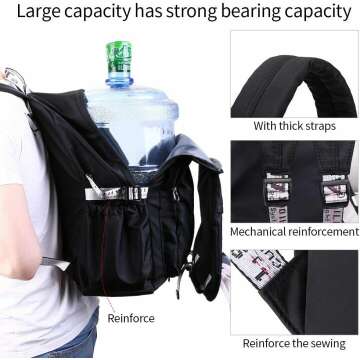FENGDONG Girls School Backpack - Casual Black Daypack