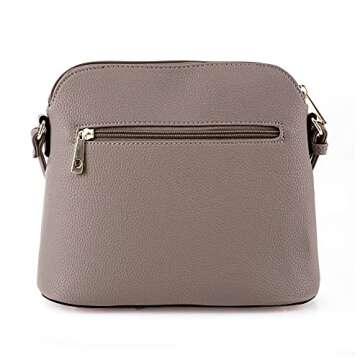 SG SUGU Lunar Lightweight Medium Dome Crossbody Bag Shoulder Bag with Double Tassels | Zipper Pocket | Adjustable Strap|Khaki