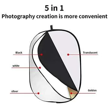 GODOX 32"x47"/80x120cm Collapsible Photography Light Reflector, 5-in-1 Oval Multi Disc Diffuser with...
