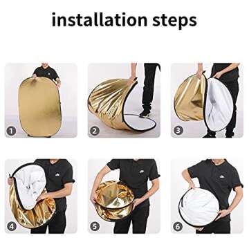 GODOX 32"x47"/80x120cm Collapsible Photography Light Reflector, 5-in-1 Oval Multi Disc Diffuser with Carrying Bag - Gold, Silver, Black, White, Translucent for Video Studio Outdoor Lighting