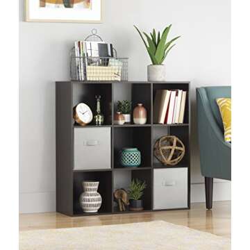 Whitmor 9 Cube Organizer - Espresso Finish for Elegant Storage Solutions