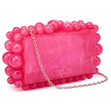 URAWOW Acrylic Evening Handbag - Elegant Marble Clutch for Women