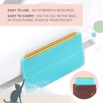 Uproot Cleaner Mini Pet Fur Removal Tool - Pocket-Sized Dog Hair Remover for Car, Clothes, Cat Beds & Tight Corners - by The Creators of The Uproot Cleaner Pro Pet Hair Removal Tool