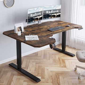 Radlove 59-Inch Electric Height Adjustable L-Shaped Desk with Memory Controller