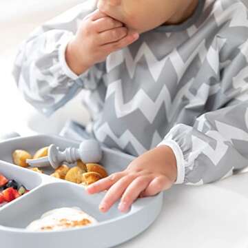 Bumkins Sleeved Bib for Girl or Boy, Baby and Toddler for 6-24 Mos, Essential Must Have for Eating, ...