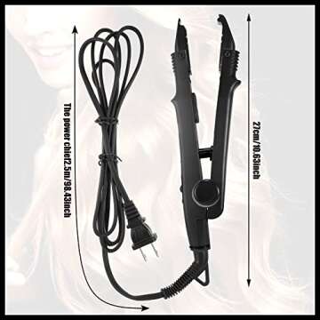 Zhehao Fusion Hair Extensions Tool US Plug Hair Extensions Tools Professional Fusion Heat Iron Conne...