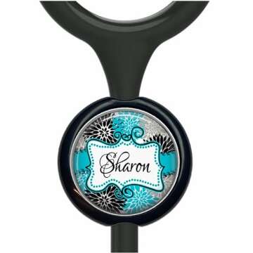 Flower Badge Reel (10 Colors) - Retractable Id Holder Personalized with Name, Monogram, Occupation Title - Floral Nurse Gift