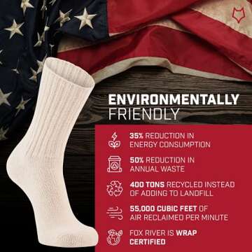 Fox River Classic Wool Crew Sock, Everyday Sock, Easy Care, Shock Absorbing, Comfortable for Outdoor Activities, Natural, Medium