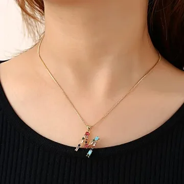 Eben-Ezer 18K Gold Choker Necklace with Multi-Color Zircon