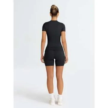 Trendy Queen Womens 2 Piece Workout Sets Short Matching Lounge Sets Summer Clothes Going Out Gym Outfits Black L