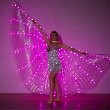 iMucci LED Lights Belly Dance Wings for Adults and Kids