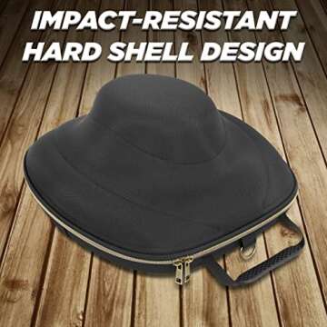 CASEMATIX Hat Case for Fedora, Panama, Bowler Hats and More - Hard Shell Hat Travel Case with Carry ...