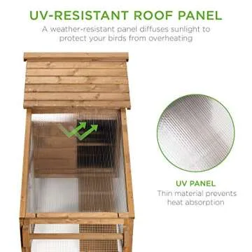 Mobile Fir Wood Chicken Coop for 3-5 Hens Outdoor