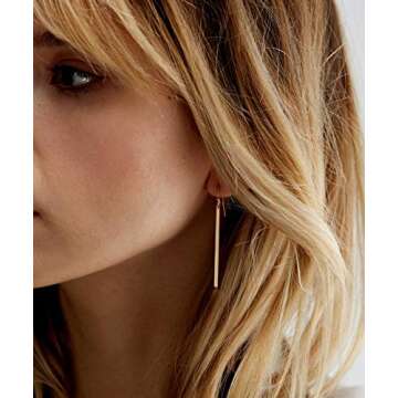 Long Gold Necklaces for Women Trendy Long Layered Necklaces Slip Chain Choker Necklace Gold Earrings and Necklaces Set for Wedding Jewelry Gold Bar Y Lariat Necklace Summer Wedding Guest Dresses Accessories