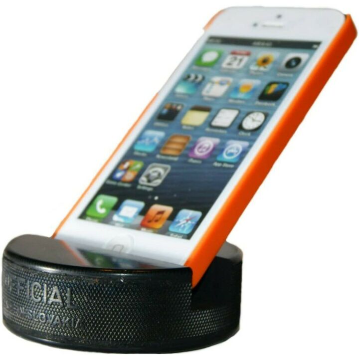 Indestructible Hockey Puck Cell Phone Stand