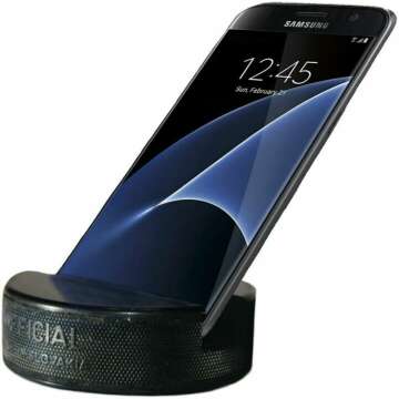 Indestructible Hockey Puck Cell Phone Stand