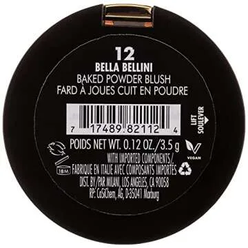 Milani Baked Blush - Bella Bellini (0.12 Ounce) Vegan, Cruelty-Free Powder Blush - Shape, Contour & Highlight Face for a Shimmery or Matte Finish