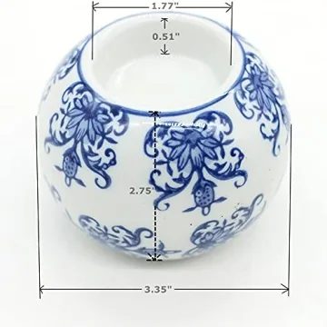 Elegant Blue and White Porcelain Candle Holder For Decor